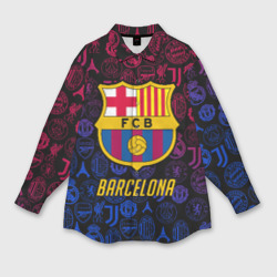 Женская рубашка oversize 3D FC Barcelona Barca Барселона