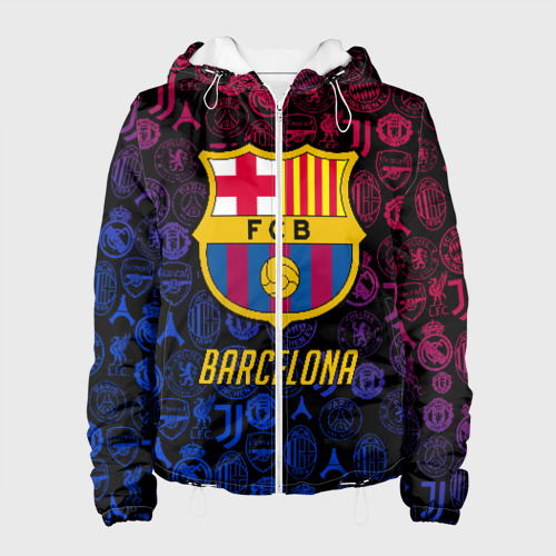 Женская куртка 3D FC Barcelona Barca Барселона, цвет белый
