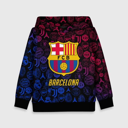Детская толстовка 3D FC Barcelona Barca Барселона, цвет черный