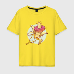 Мужская футболка хлопок Oversize Пончик на банане