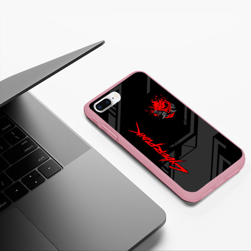 Чехол для iPhone 7Plus/8 Plus матовый Cyberpunk 2077 Киберпанк 2077, цвет баблгам - фото 5