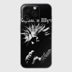 Чехол для iPhone 15 Pro Max силиконовый с защитой камеры Король и Шут + Анархия спина