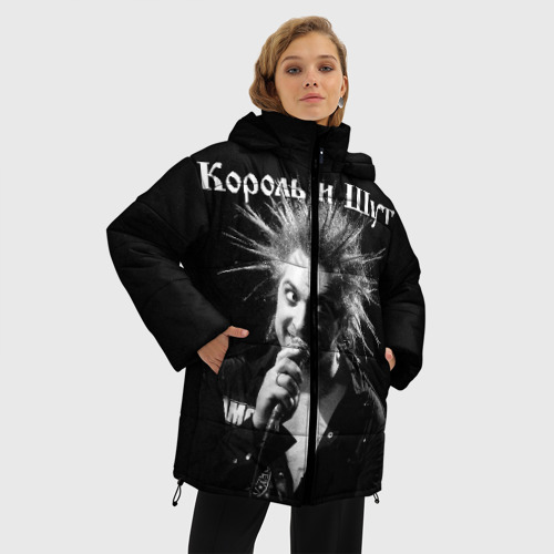 Женская зимняя куртка Oversize Король и Шут + Анархия, цвет черный - фото 3