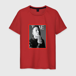Илон Маск Журнал time – Мужская футболка хлопок с принтом купить со скидкой в -20%