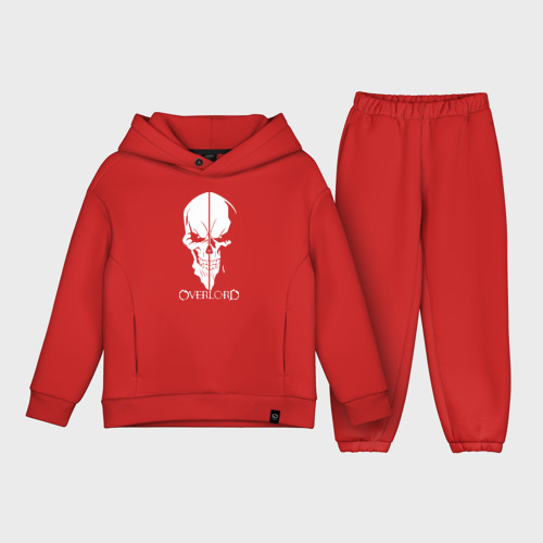 Детский костюм хлопок Oversize Overlord Skull, цвет красный
