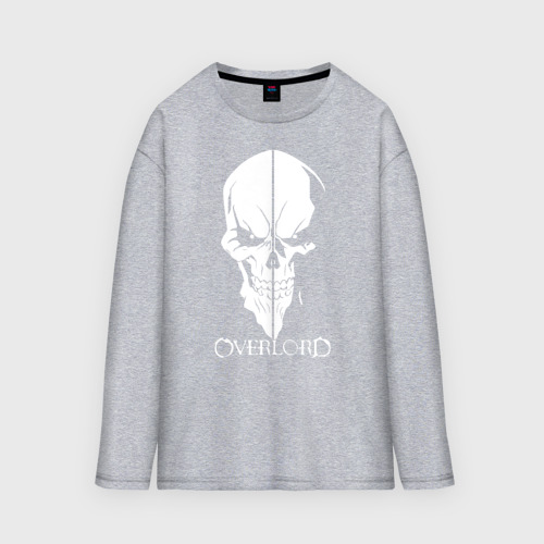 Мужской лонгслив oversize хлопок Overlord Skull, цвет меланж