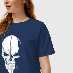 Женская футболка хлопок Oversize Overlord Skull - фото 2