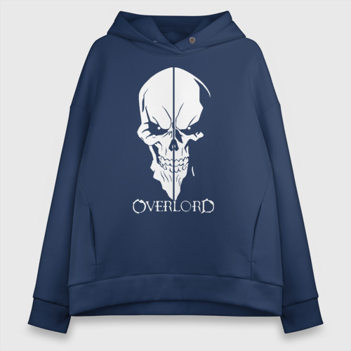 Женское худи Oversize хлопок Overlord Skull, цвет темно-синий