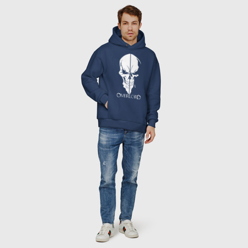 Мужское худи Oversize хлопок Overlord Skull, цвет темно-синий - фото 6