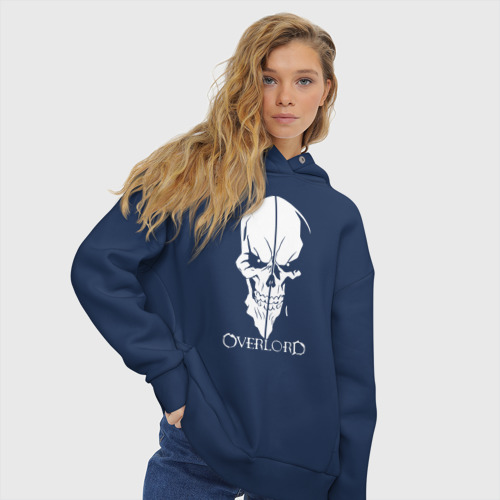 Женское худи Oversize хлопок Overlord Skull, цвет темно-синий - фото 4