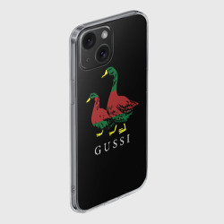 Чехол для iPhone 15 силиконовый с защитой камеры Модный гусь - фото 2