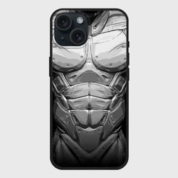 Чехол силиконовый для Apple iPhone 15 матовый Crysis Экзоскелет