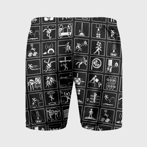 Мужские шорты спортивные с принтом Portal icons, вид сзади #1