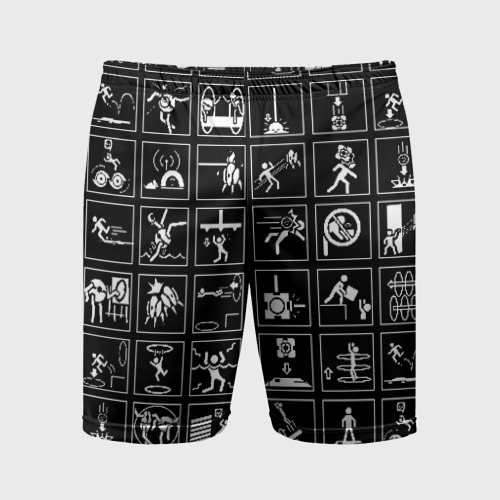 Мужские шорты спортивные с принтом Portal icons, вид спереди №1