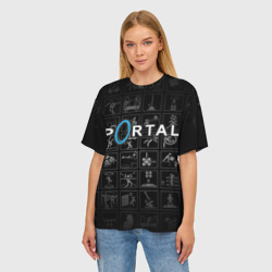 Женская футболка oversize 3D Portal icons - фото 2