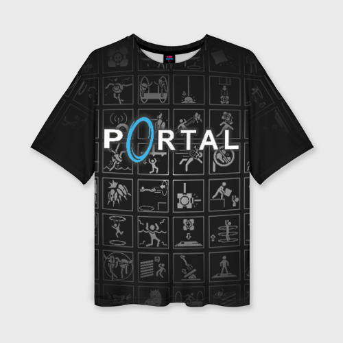 Женская футболка oversize 3D Portal icons, цвет 3D печать