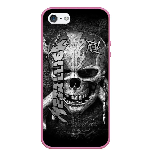 Чехол для iPhone 5/5S матовый Metallica, цвет малиновый