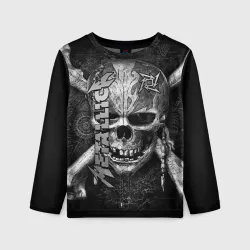 Детский лонгслив 3D Metallica skull