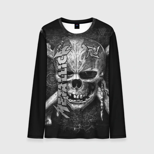 Мужской лонгслив 3D Metallica skull