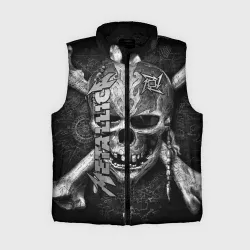Женский жилет утепленный 3D Metallica skull