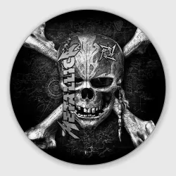 Круглый коврик для мышки Metallica skull