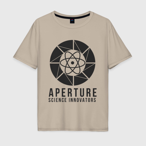 Мужская футболка хлопок Oversize Aperture lab, цвет миндальный