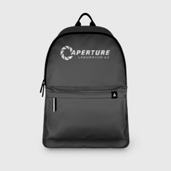 Рюкзак с принтом Aperture lab для любого человека, вид спереди №3. Цвет основы: белый