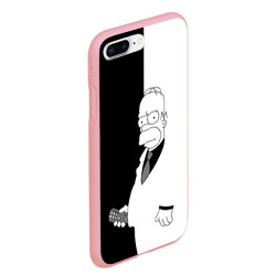 Чехол для iPhone 7Plus/8 Plus матовый Гомер Симпсон - в смокинге - black and white - фото 2