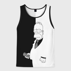Мужская майка 3D Гомер Симпсон - в смокинге - black and white