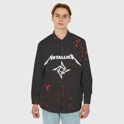 Мужская рубашка oversize 3D Metallica - фото 2