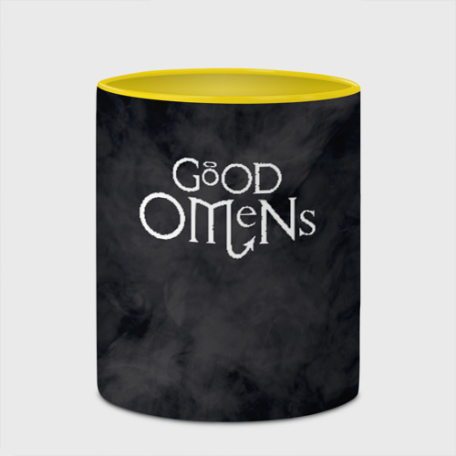 Кружка с полной запечаткой Good omens крылья, цвет белый + желтый - фото 4