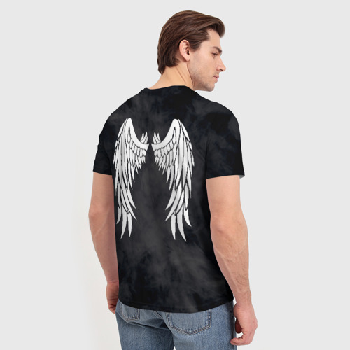 Мужская футболка 3D Good omens крылья, цвет 3D печать - фото 4