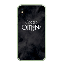 Чехол для iPhone XS Max матовый Good omens крылья