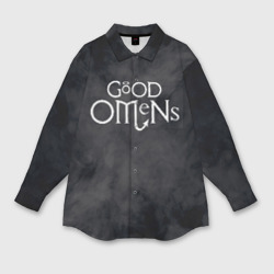 Женская рубашка oversize 3D Good omens крылья