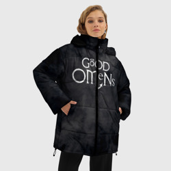 Женская зимняя куртка Oversize Good omens крылья - фото 2