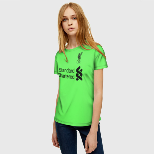 Женская футболка 3D Alisson GK away 19-20, цвет 3D печать - фото 3