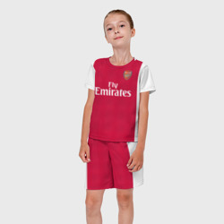 Костюм с принтом Arsenal home 19-20 для ребенка, вид на модели спереди №3. Цвет основы: белый
