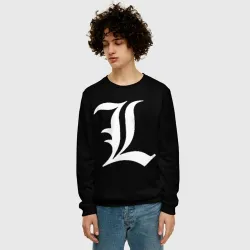 Мужской свитшот 3D Death Note Тетрадь смерти l - фото 2