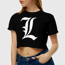 Женская футболка Crop-top 3D Death Note Тетрадь смерти l - фото 2