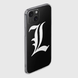 Чехол для iPhone 15 силиконовый с защитой камеры Death Note Тетрадь смерти l - фото 2