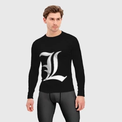 Мужской рашгард 3D Death Note Тетрадь смерти l - фото 2