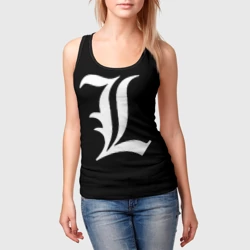 Женская майка 3D Death Note Тетрадь смерти l - фото 2