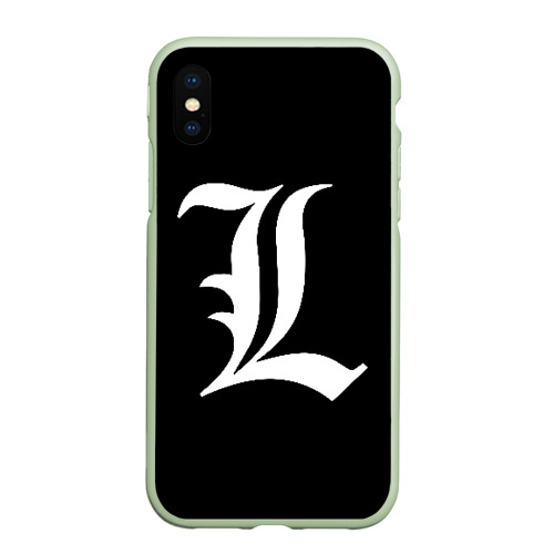 Чехол для iPhone XS Max матовый Death Note Тетрадь смерти l, цвет салатовый