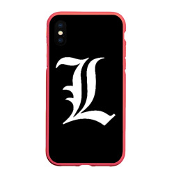 Чехол для iPhone XS Max матовый Death Note Тетрадь смерти l