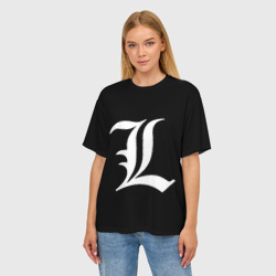 Женская футболка oversize 3D Death Note Тетрадь смерти l - фото 2