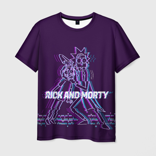Мужская футболка 3D Glitch Rick and Morty Фото 01 Мужская футболка 3D Glitch Rick and Morty Фото 01