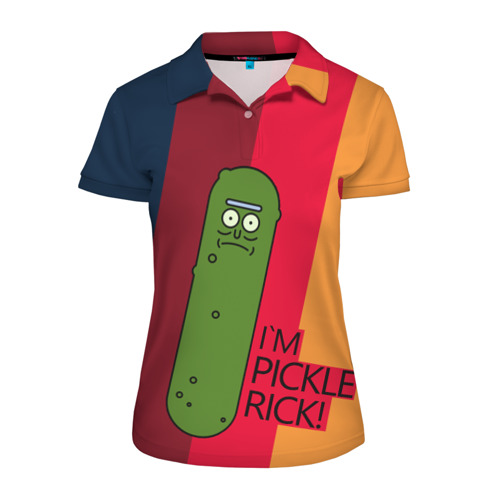 Женская рубашка поло 3D Pickle Rick Фото 01 Женская рубашка поло 3D Pickle Rick Фото 01