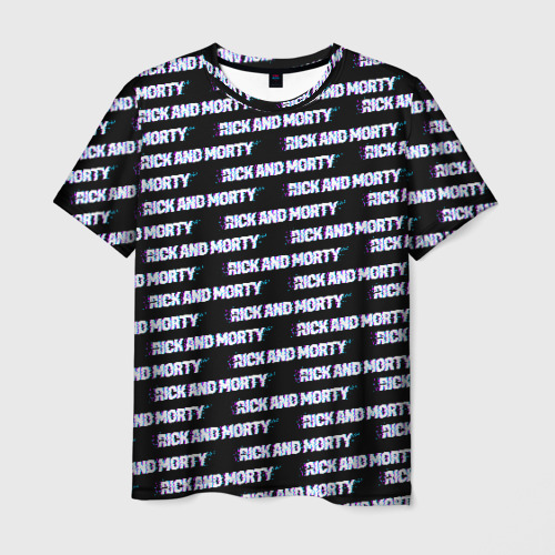 Мужская футболка 3D Glitch Text Фото 01 Мужская футболка 3D Glitch Text Фото 01