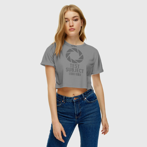 Женская футболка Crop-top 3D Испытуемый, цвет 3D печать - фото 4