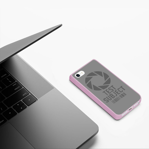 Чехол для iPhone 5/5S матовый Испытуемый, цвет розовый - фото 5